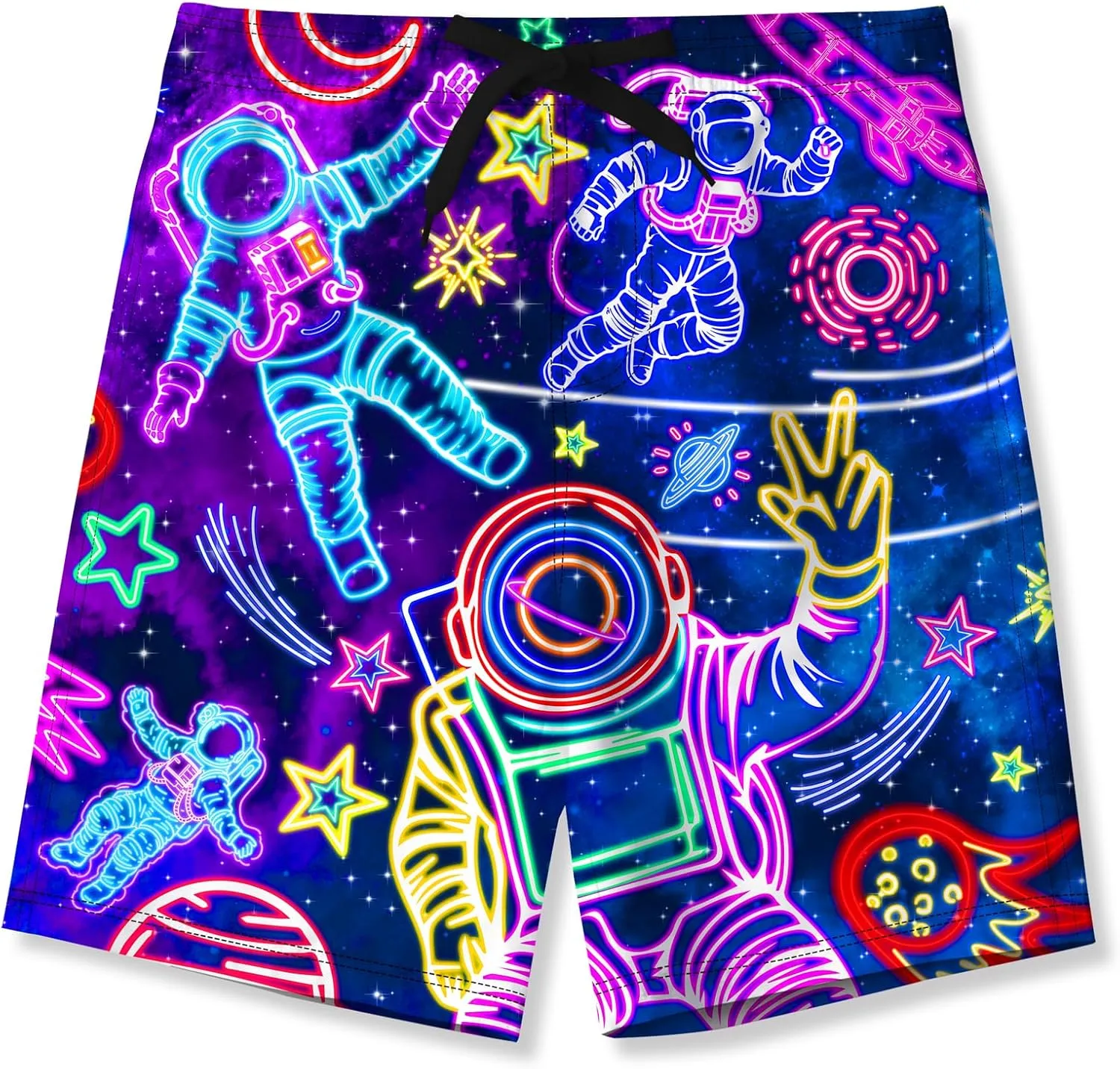 Idgreatim 5-16T Boys Swim Trunks with Compression Liner Summer Beach Quick Dry Swimsuit Bathing Suit