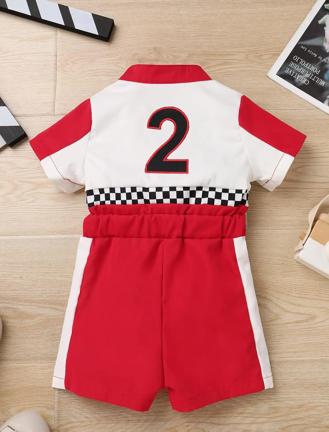 IMEKIS Baby 1st 2nd Birthday Outfit Boy Girl Race Car One Piece Jumpsuit Halloween Cake Smash Photo Shoot