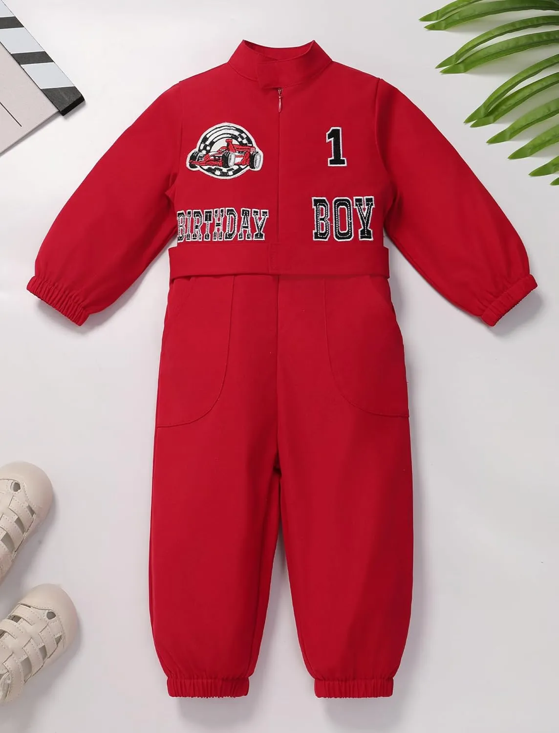 IMEKIS Baby 1st 2nd Birthday Outfit for Boy Girl One Piece Jumpsuit Cake Smash Photo Shoot Clothes