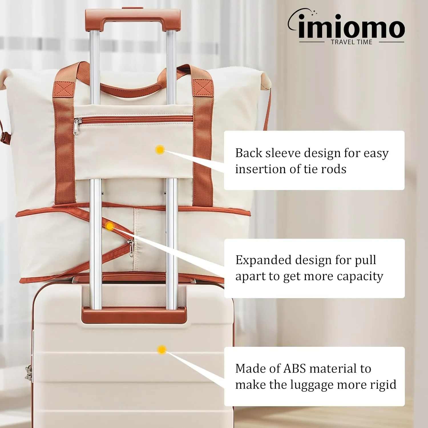 imiomo Hard Shell Luggage Sets 5 Piece for Women, Lightweight Hardside Rolling Suitcase Set with Spinner Wheels and TSA Lock, RoseGold