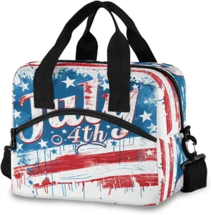 Independence Day Lunch Box for Men Women Adults Insulated Lunch Bag Cooler Bag with Adjustable Shoulder Strap for Work Picnic Travel248