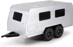 INJORA Travel Camper Trailer with Hitch for 1/18 RC Crawler TRX4M Upgrade(Silver)