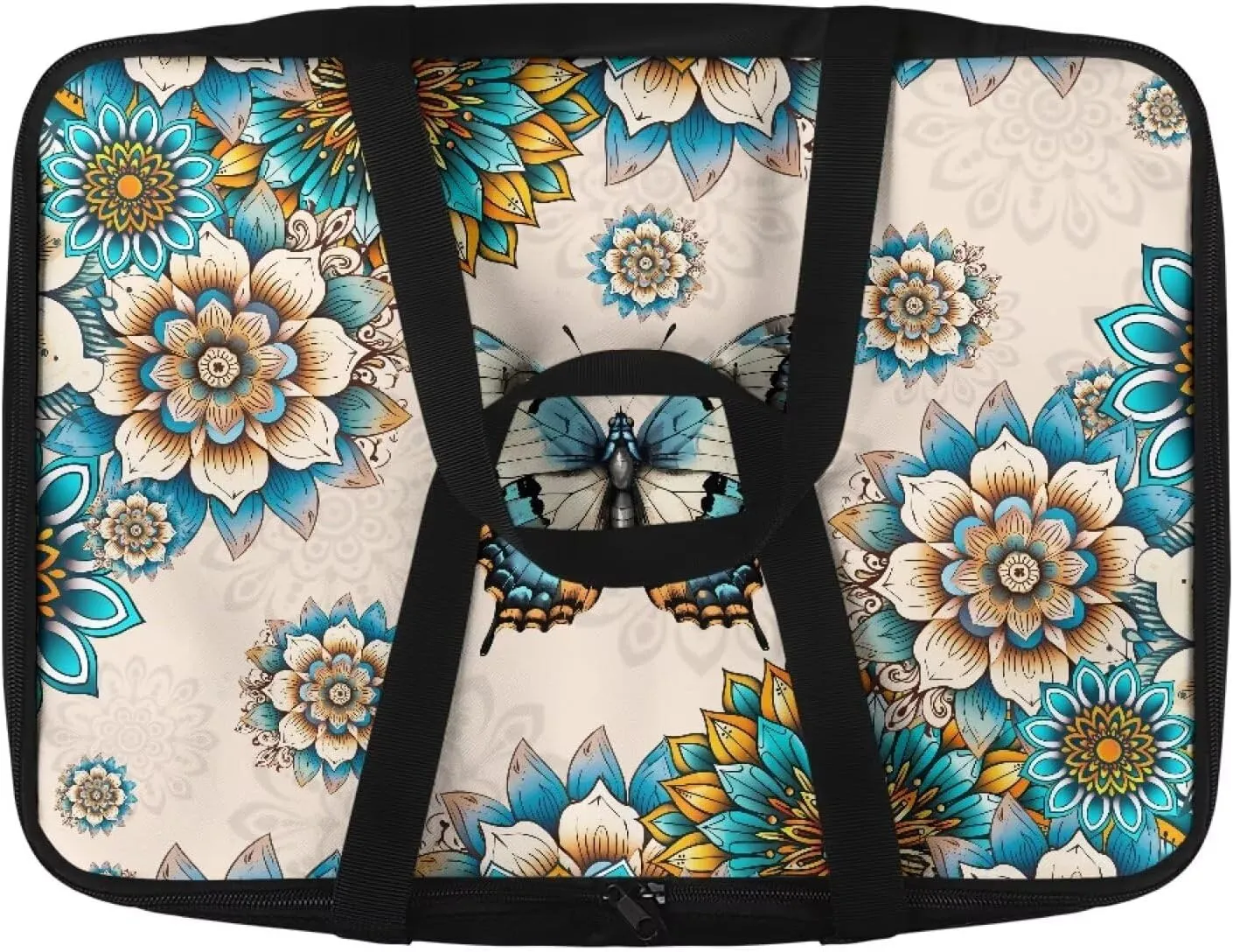 Insulated Food Carrier Thermal Lunch Bag for Hot or Cold Food Casserole Carrier for Travel Outdoor Dining Events Fits 9" x 13" Casserole Pans, Boho Butterfly Flower Pattern