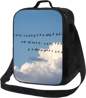 Insulated Lunch Bag Bird migration Lunch Box for Women Men Reusable Lunch Tote Bag for Work Picnic Travel