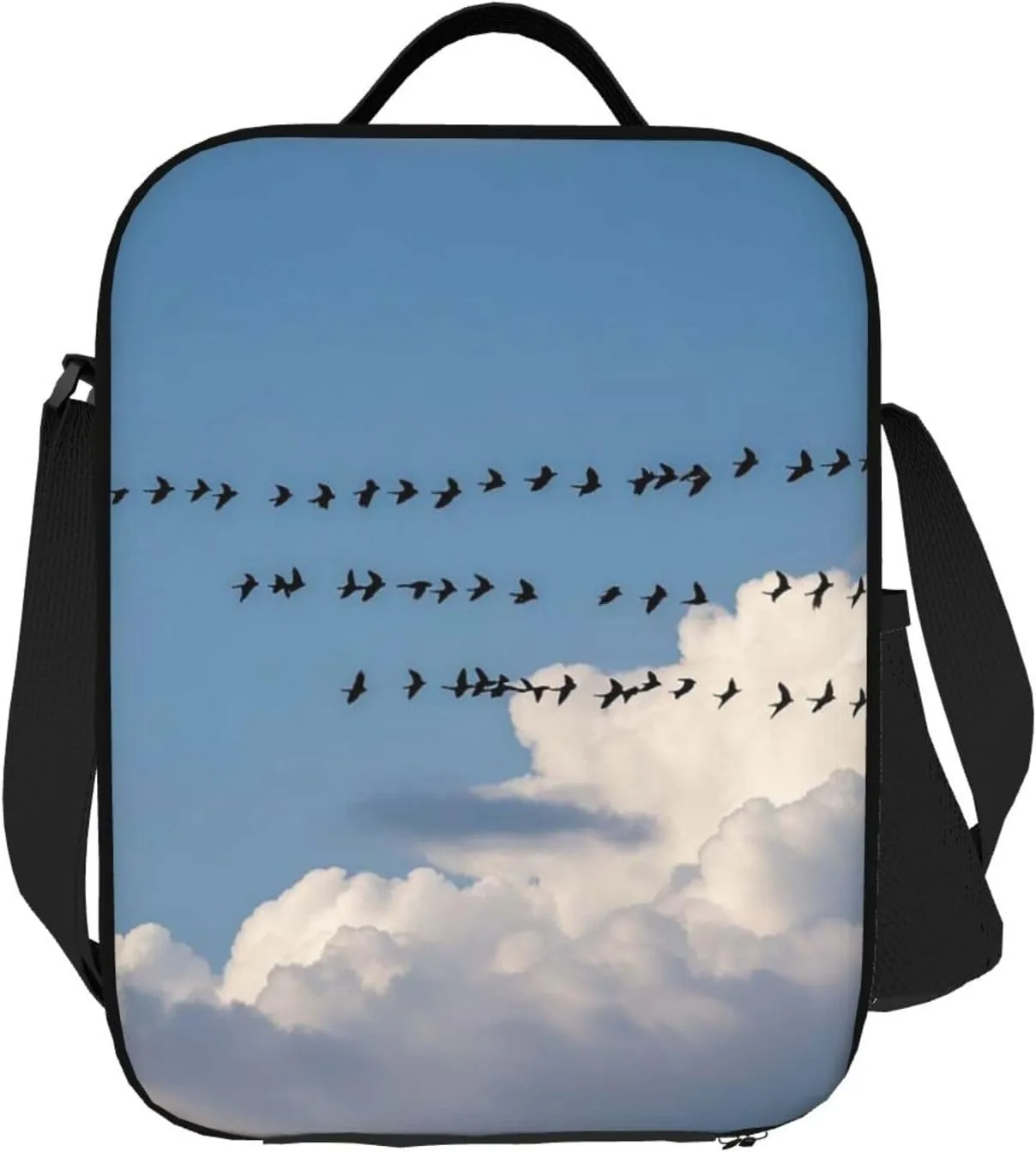 Insulated Lunch Bag Bird migration Lunch Box for Women Men Reusable Lunch Tote Bag for Work Picnic Travel