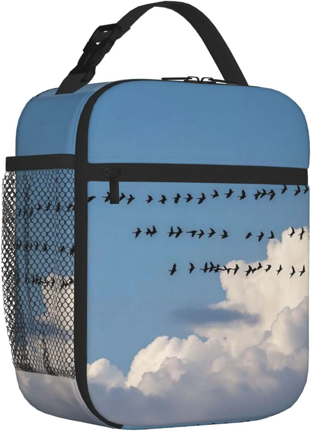 Insulated Lunch Bag for Women Men Bird migration Lunch Box Reusable Lunch Tote Bag for Work Picnic Travel