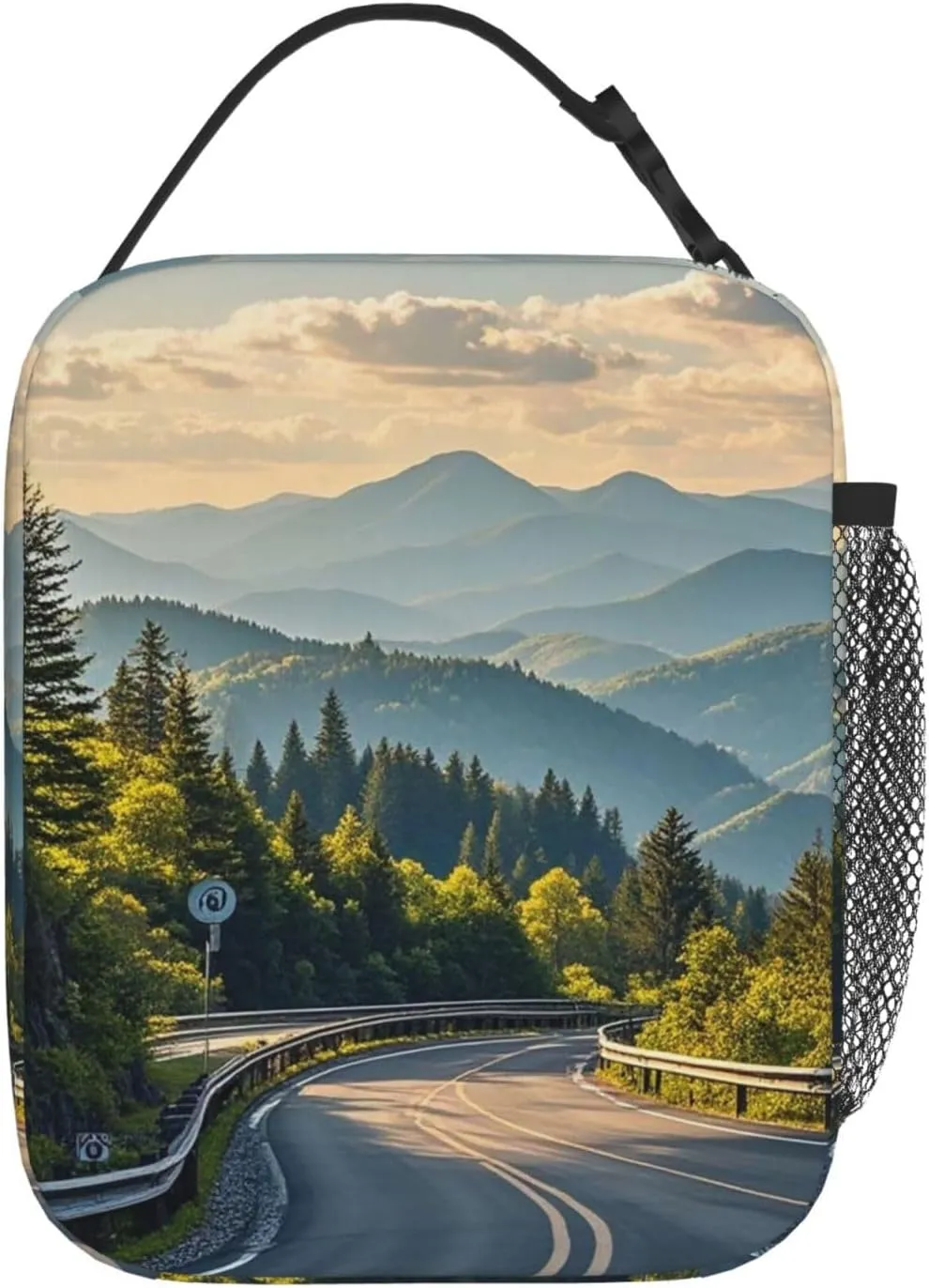 Insulated Lunch Bag for Women Men Blue Ridge Parkway Mountains Lunch Box Reusable Lunch Tote Bag for Work Picnic Travel