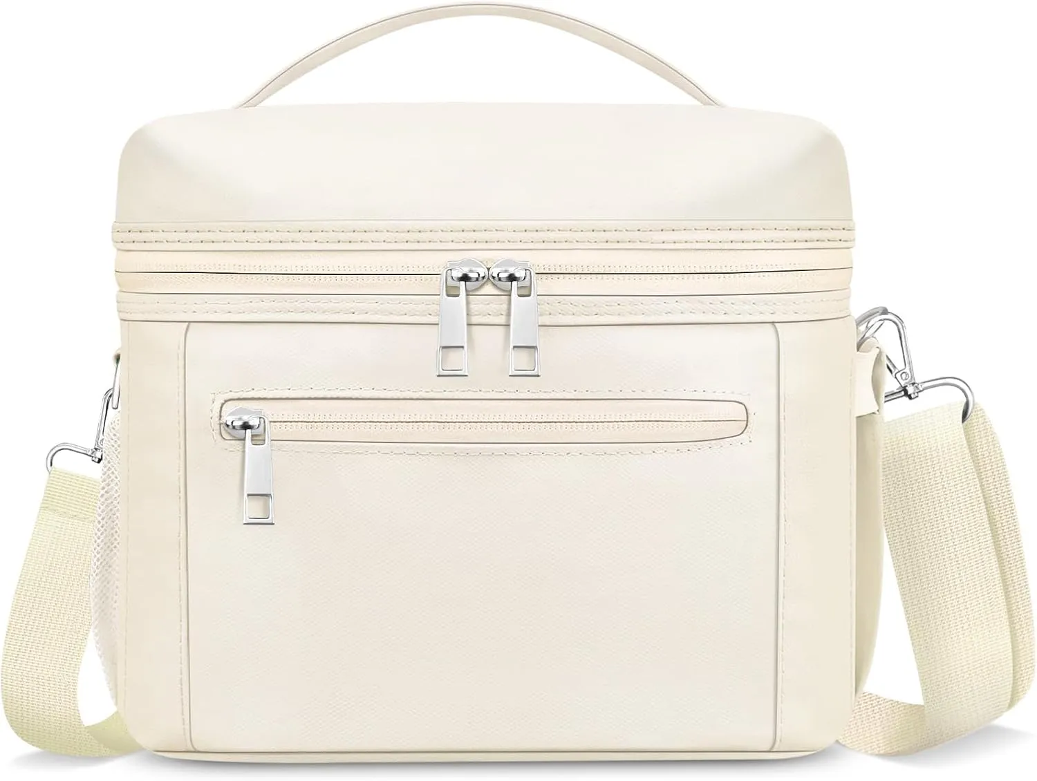 Insulated Lunch Bag for Women Men,Reusable Lunch Box Leak-Proof Cooler Tote Bag Water-Resistant LunchBags for Adults Work, Picnic, Travel(Cream,Beige)