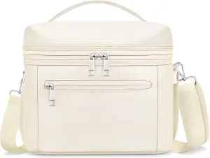 Insulated Lunch Bag for Women Men,Reusable Lunch Box Leak-Proof Cooler Tote Bag Water-Resistant LunchBags for Adults Work, Picnic, Travel(Cream,Beige)