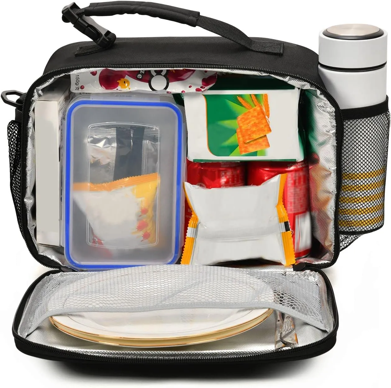 Insulated Lunch Bag for Women/Men Rose Gold Leopard Reusable Lunch Box for Office Work School Picnic Beach - Leakproof Cooler Tote Bag Freezable Lunch Bag