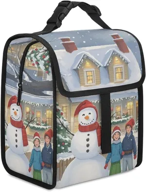 Insulated Lunch Bag, Happy Atmosphere Printed Reusable Lunch Bag Lunch Container Tote Bag Cooler Bag for Camping Picnic Women Men Office Work Travel