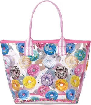 iscream Fun Print Clear Double Handle Travel and Shopping Tote Bag Collection