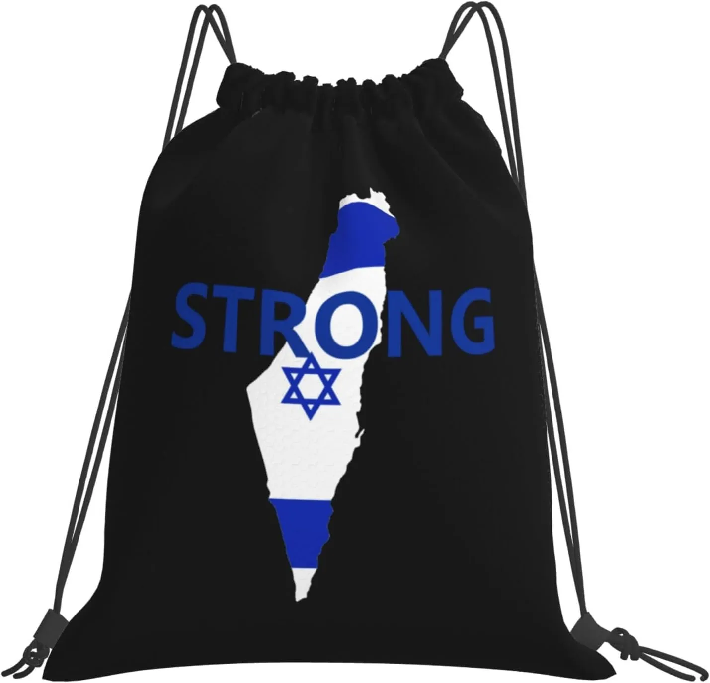 Israel Strong I Stand With Israel Drawstring Bags Waterproof Gym Bag Sports Travel Yoga Backpack For Men Women