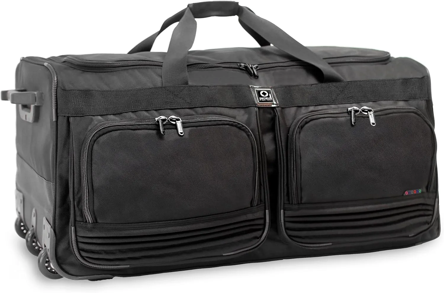 J World New York Brighton 33 Inch Rolling Duffel, Black, One Size