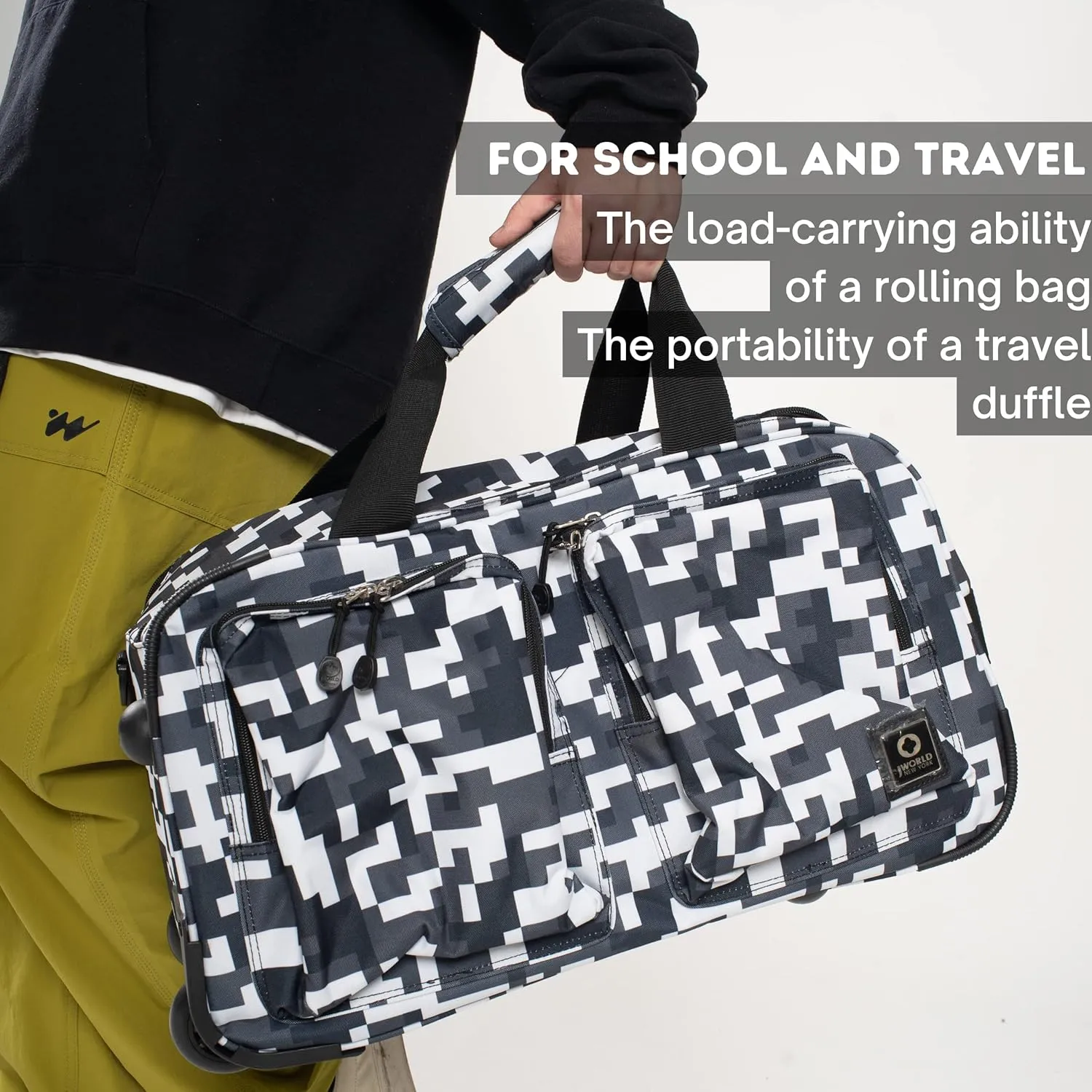 J World New York Duane Wheeled Duffel Bag