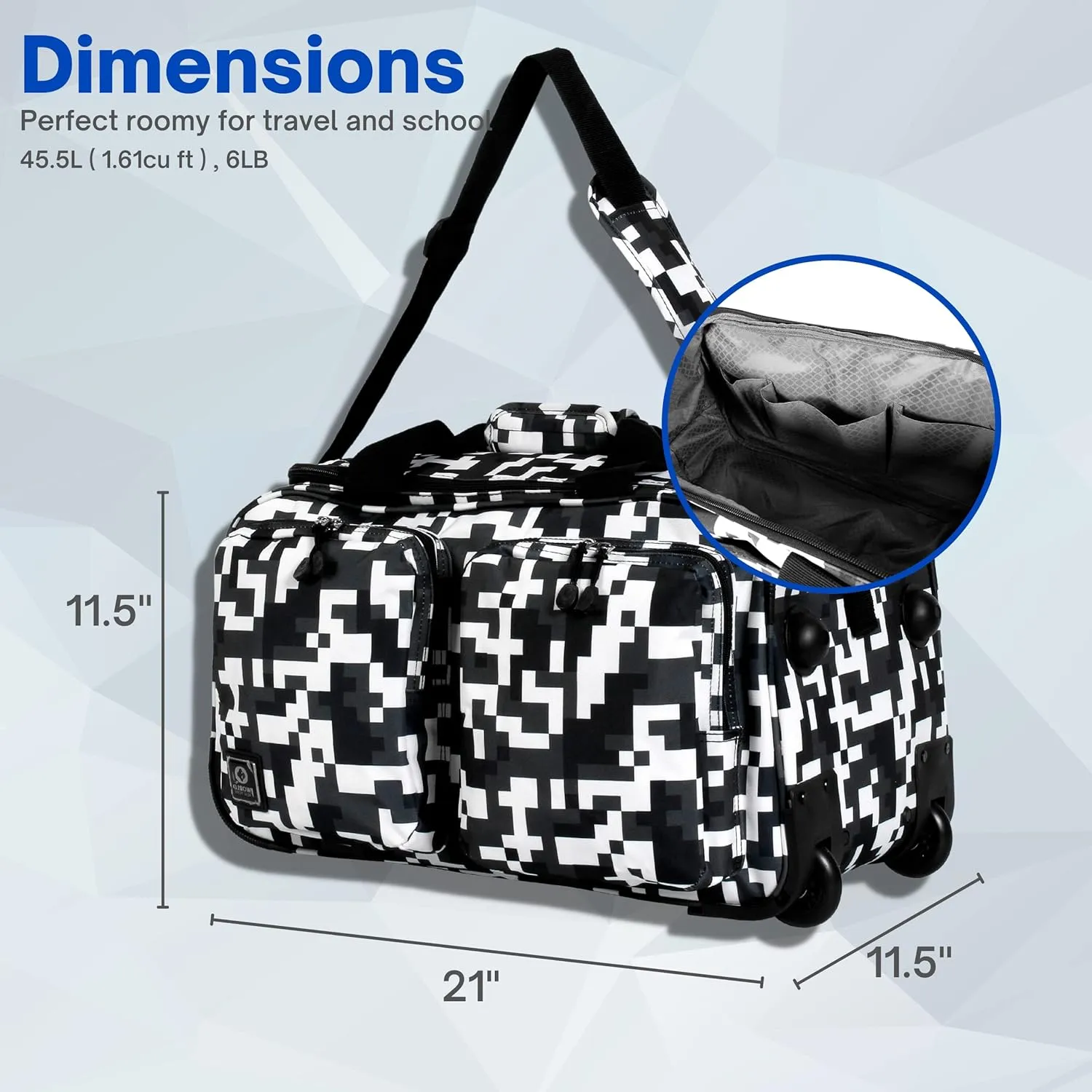 J World New York Duane Wheeled Duffel Bag
