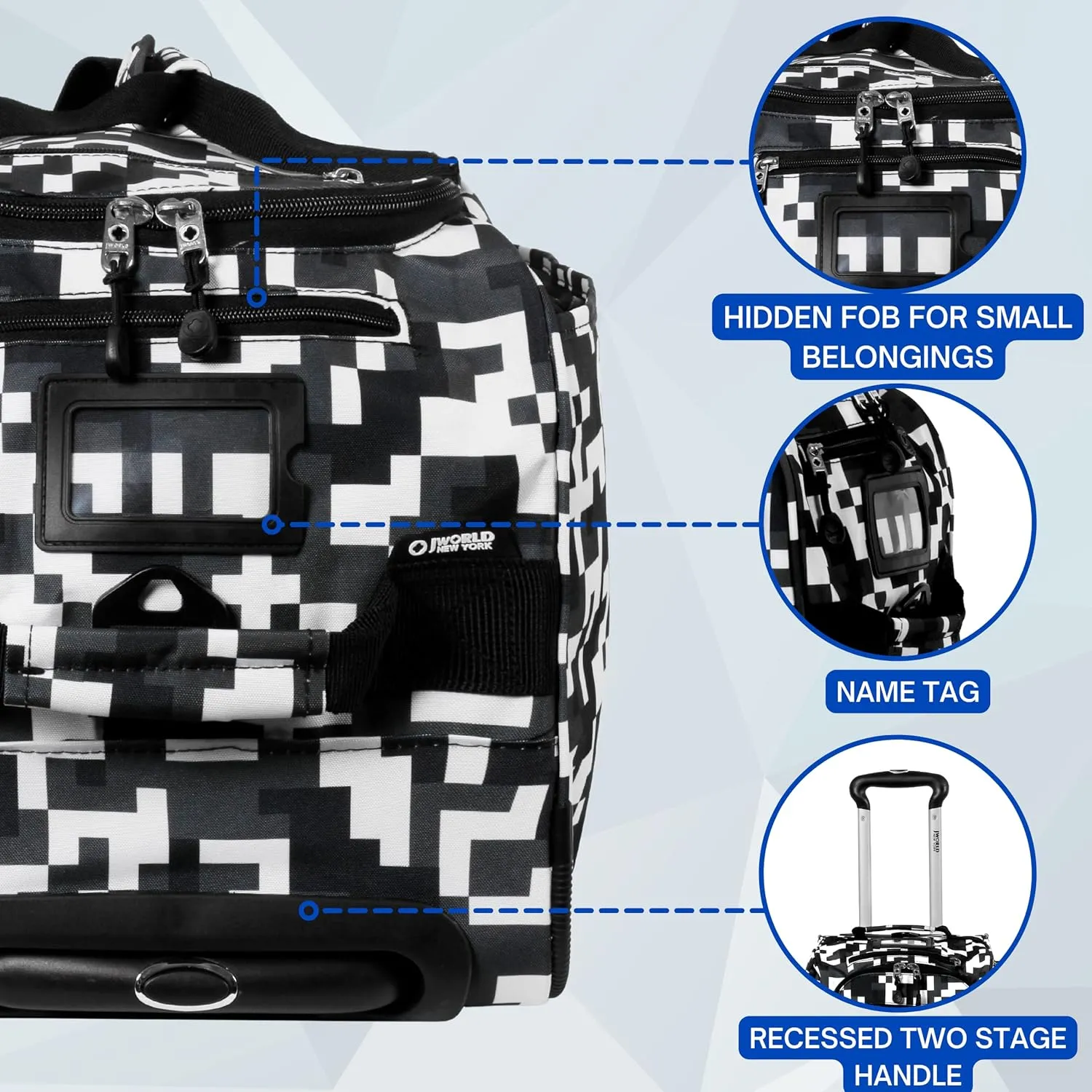 J World New York Duane Wheeled Duffel Bag