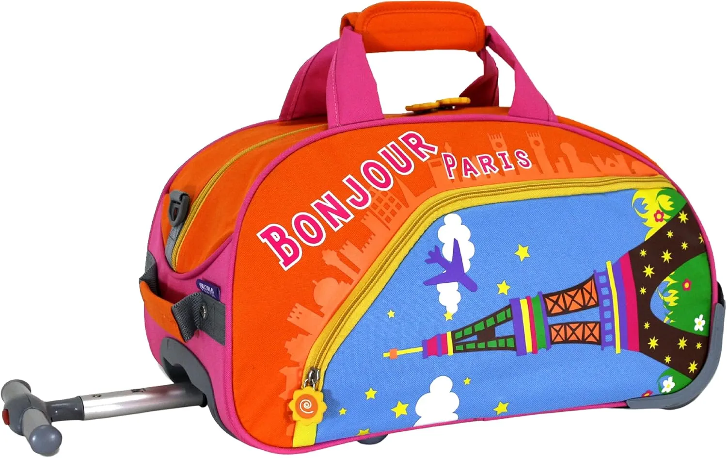 J World New York Kids' Paris Rolling Duffel Bag, Orange, One Size