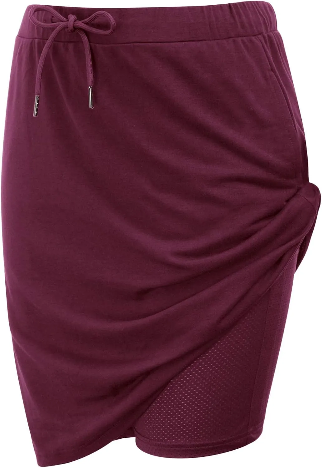 JACK SMITH Women's Stretchy Knee Length Skirts Athletic Skorts for Woman Drawstring Waist with Mesh Shorts Pockets