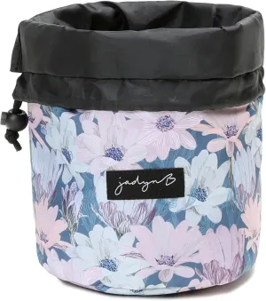 Jadyn Durable Cinch Top Makeup Organizer - Compact Travel Makeup Bag - 7 Interior Pockets for Cosmetics - Drawstring Toiletry Travel Bag for Women - 6L Storage Capacity - (Blooming Daisy)