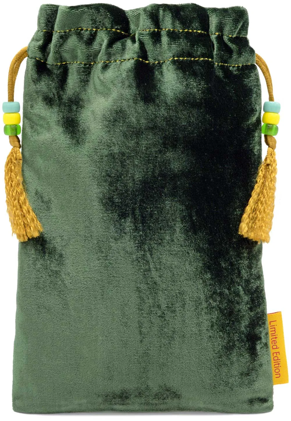 Jazzy Celtic Morning — limited edition tarot bag in green silk velvet