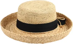 Jeanne Simmons Accessories, Womens, Natural Raffia, Cloche Shaped, 4 Inch Brim, One Size Fits Most, Fashionable Sun Hat