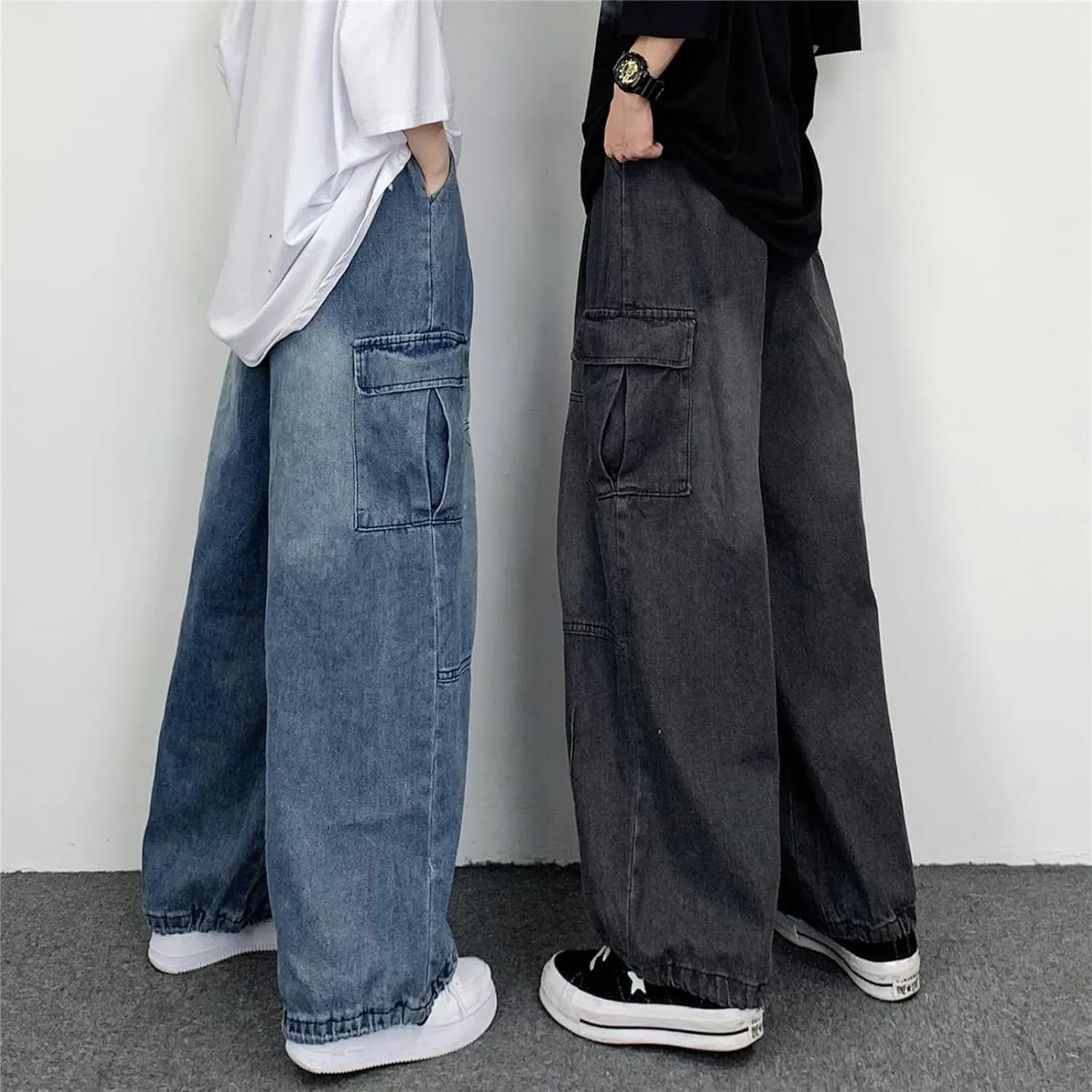 Jeans for Women Baggy Cargo Pants Men Y2K Parachute Pants with Pockets