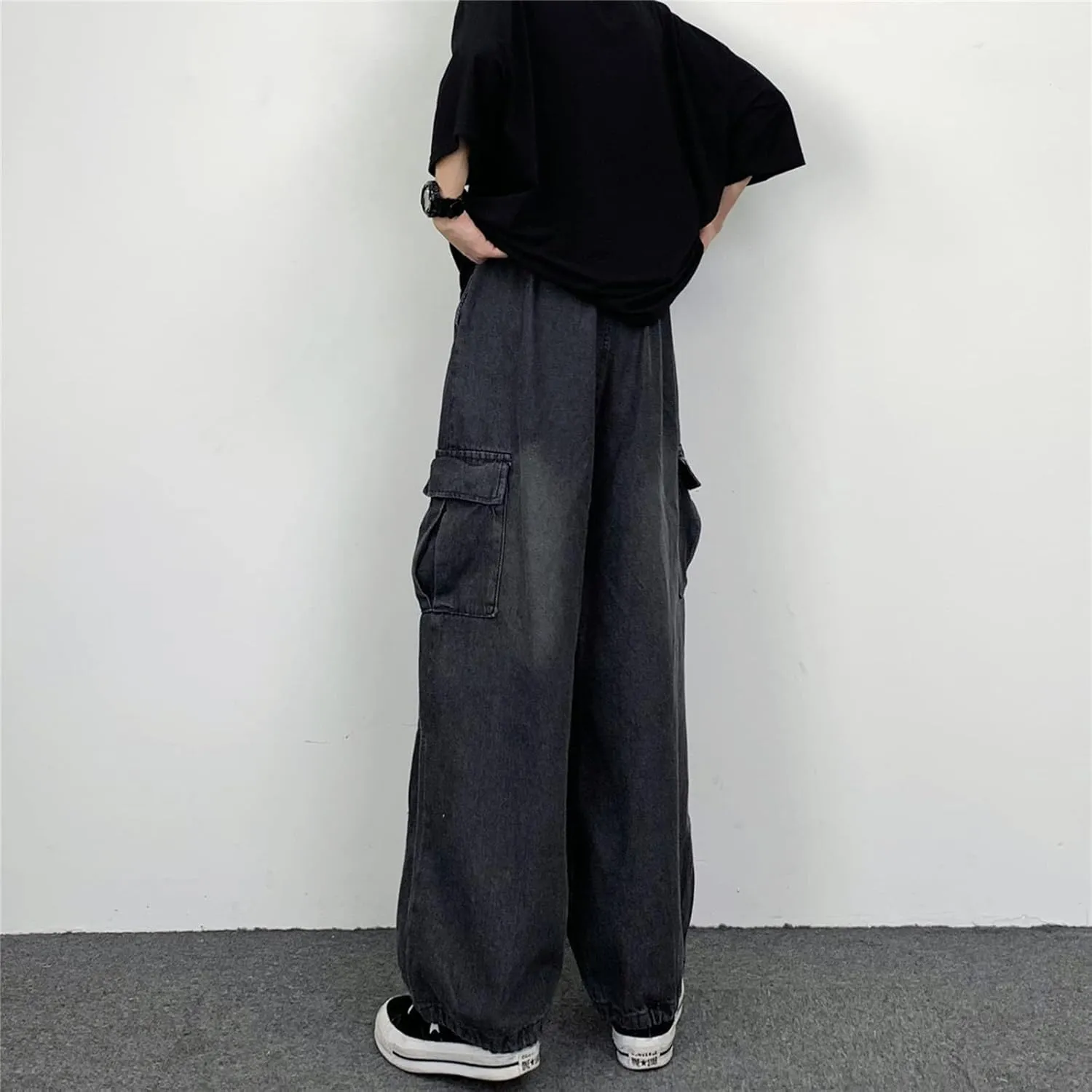 Jeans for Women Baggy Cargo Pants Men Y2K Parachute Pants with Pockets