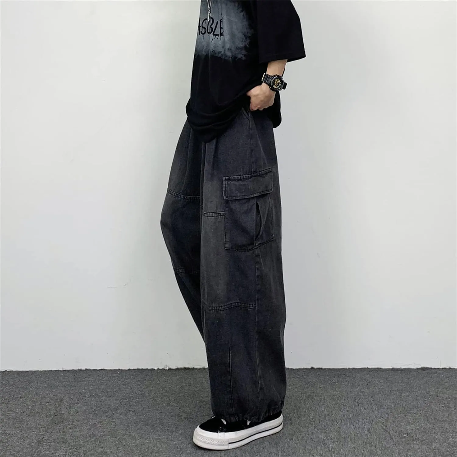 Jeans for Women Baggy Cargo Pants Men Y2K Parachute Pants with Pockets