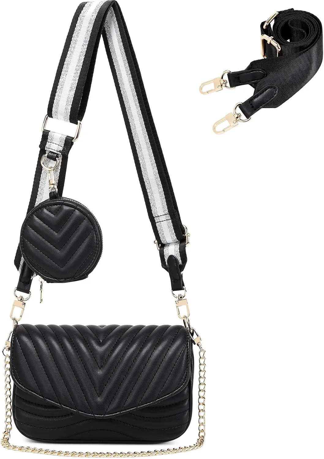 JEEHAN Quilted Crossbody Bags for women Designer Shoulder Handbags Small Purse