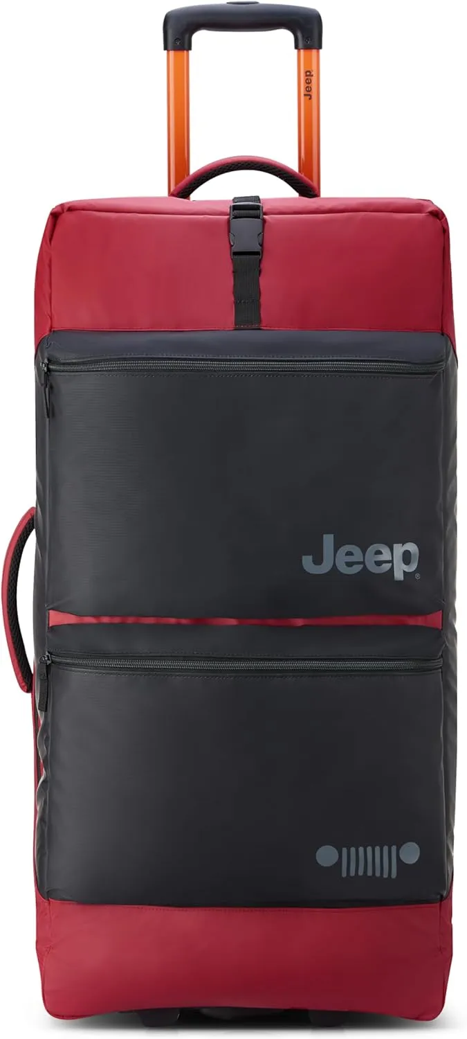 Jeep JS006B Two Wheel Rolling Travel Duffle Bag, Tomato, 31 Inch