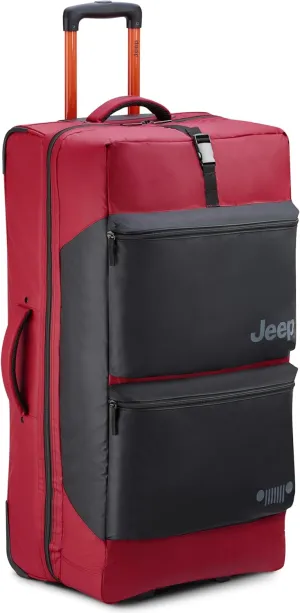 Jeep JS006B Two Wheel Rolling Travel Duffle Bag, Tomato, 31 Inch