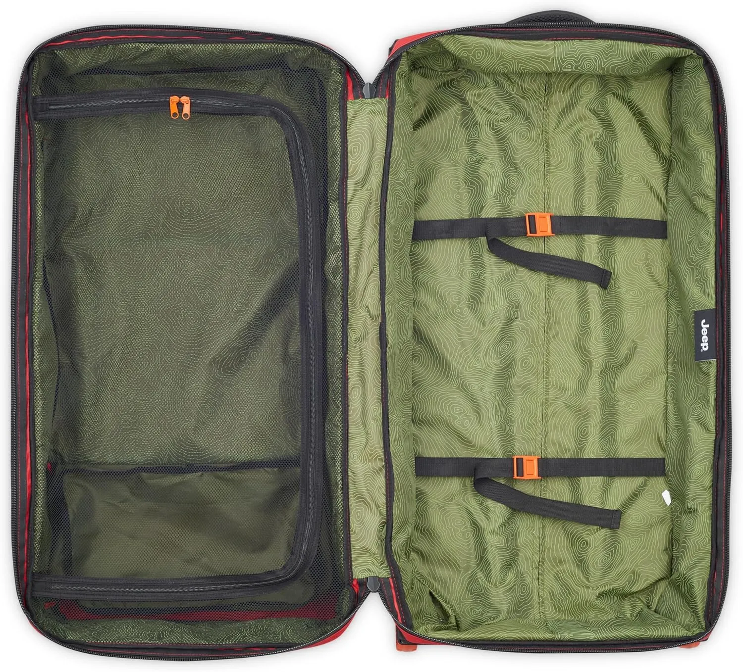 Jeep JS006B Two Wheel Rolling Travel Duffle Bag, Tomato, 31 Inch