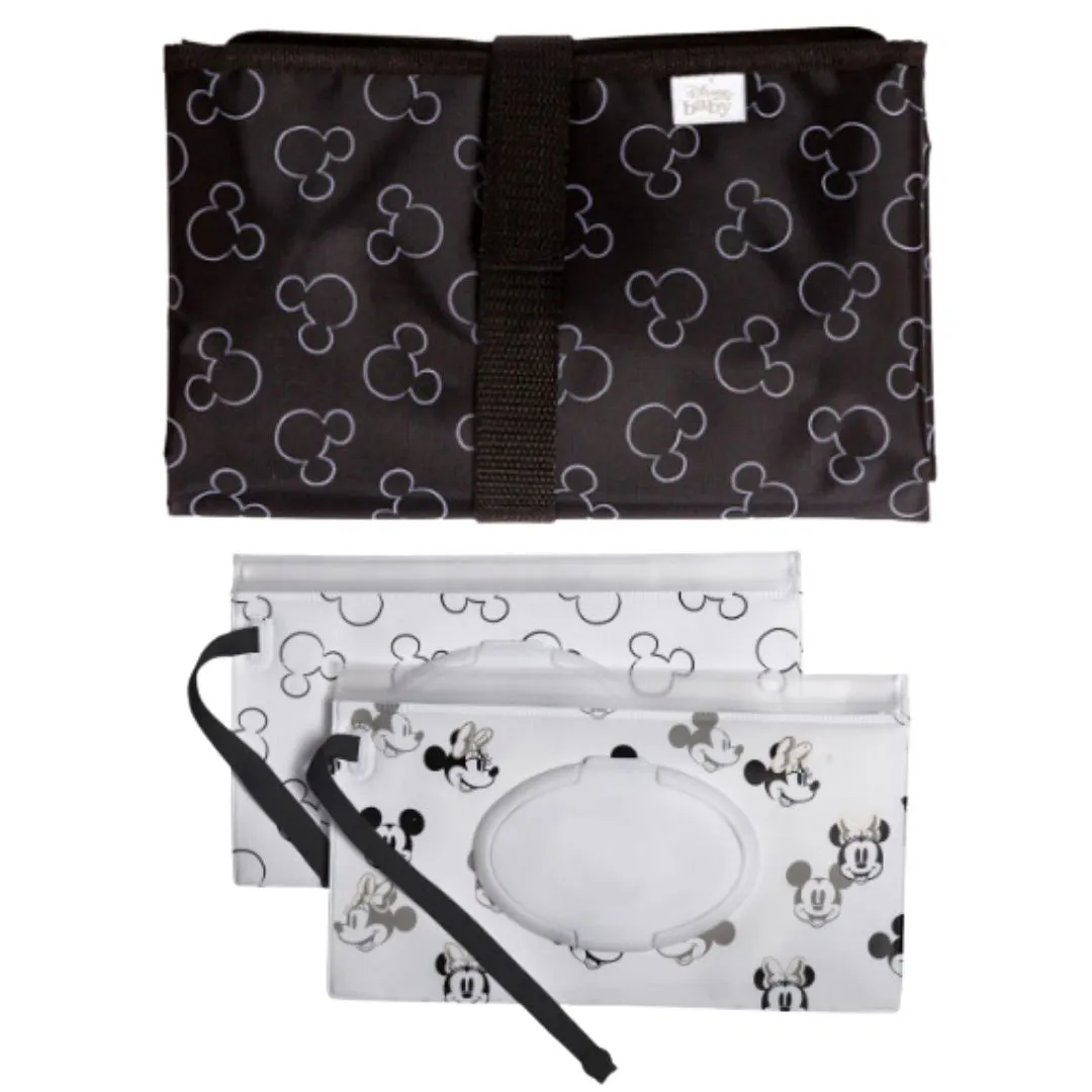 J.L Childress Disney Baby Full Body Changing Pad and Wipes Case Bundle