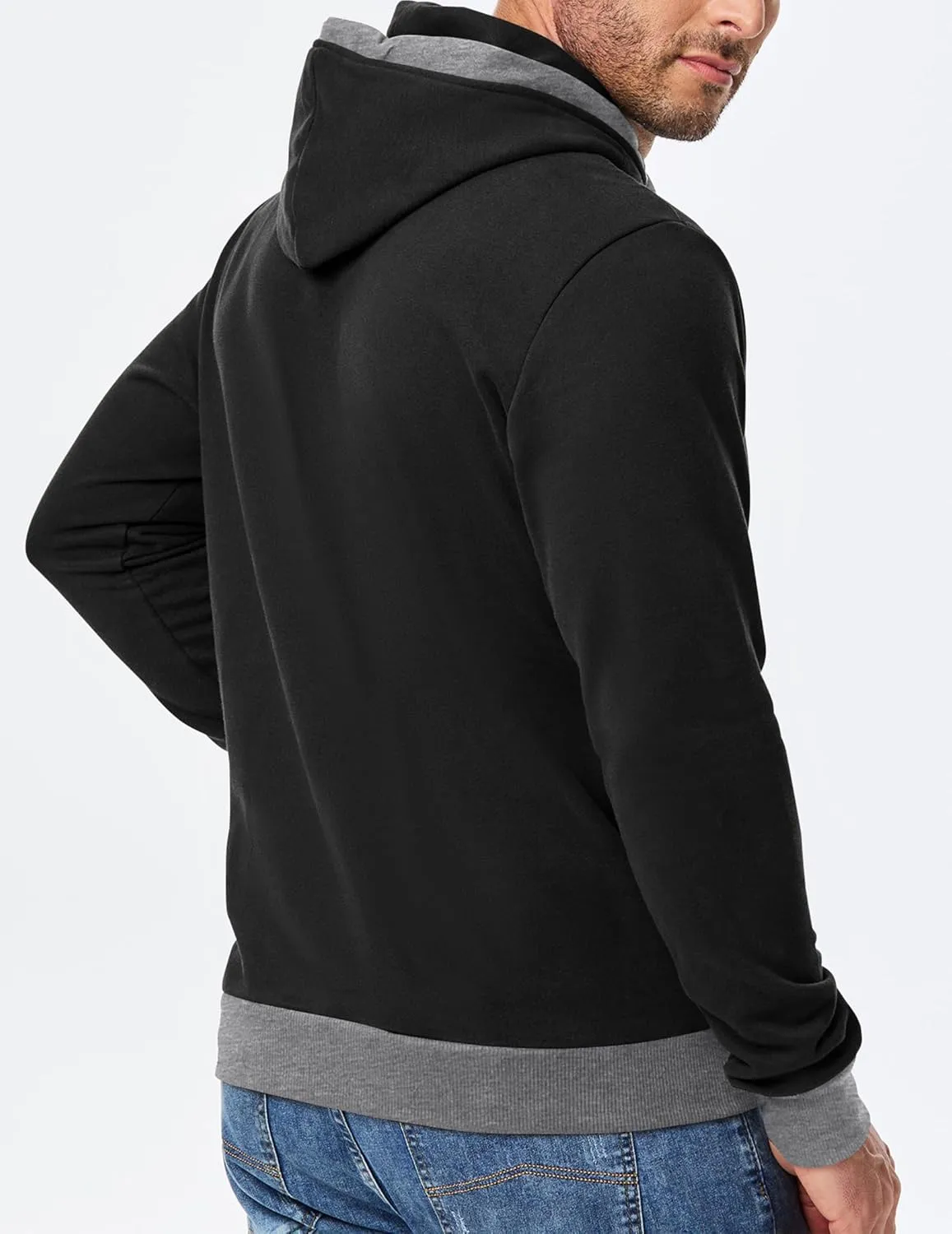 JMIERR Men's Cotton Casual Hoodies Sweatshirts Fashion Long Sleeve Drawstring Fleece Pullover Hoodie with Pockets