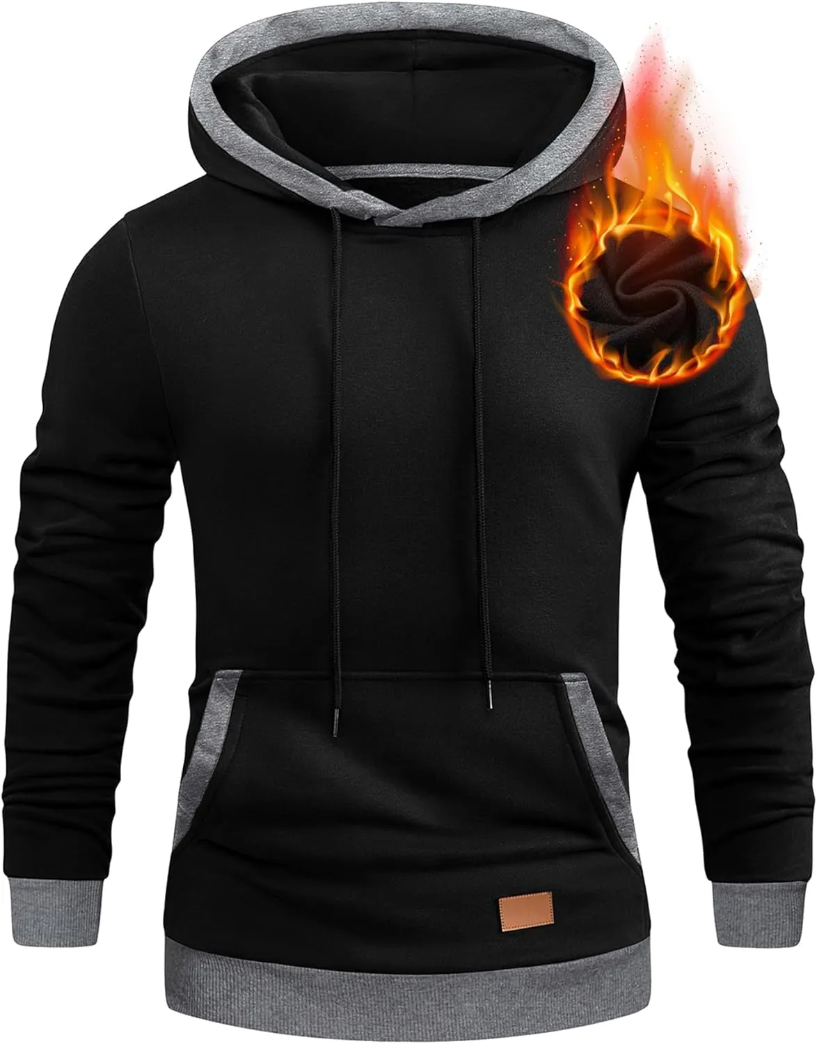 JMIERR Men's Cotton Casual Hoodies Sweatshirts Fashion Long Sleeve Drawstring Fleece Pullover Hoodie with Pockets
