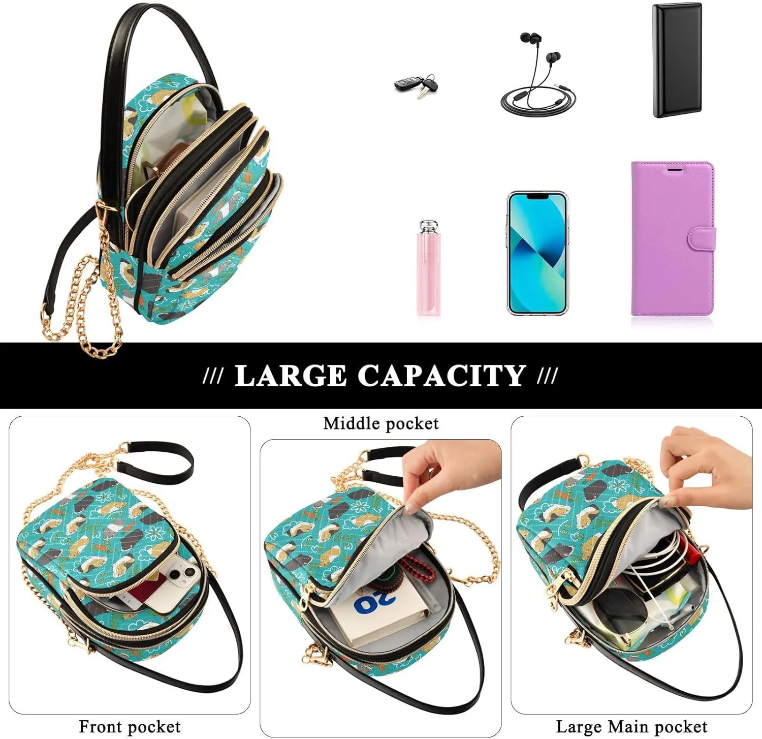 Joisal Womens Purses Crossbody Multi Pockets Mens Shoulder Bags Crossbody, Mini Purses for Women