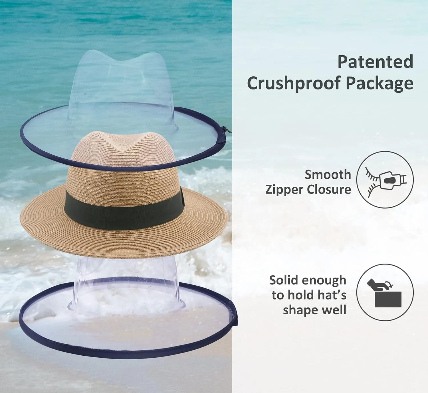 Joywant Womens Straw Fedora Beach Sun Hat, Packable Wide Brim Panama Hat for Women UV UPF50  Summer Hat