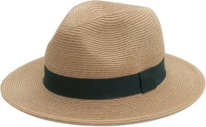 Joywant Womens Straw Fedora Beach Sun Hat, Packable Wide Brim Panama Hat for Women UV UPF50  Summer Hat