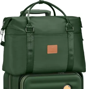 Joyway Travel Duffel Bag, Weekender Overnight Bag for Women, Sports Tote Gym Bag with Wet Pocket, Foldable Personal Item Travel Duffle Bag with Trolley Sleeve, Green