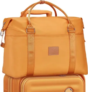 Joyway Travel Duffel Bag, Weekender Overnight Bag for Women, Sports Tote Gym Bag with Wet Pocket, Foldable Personal Item Travel Duffle Bag with Trolley Sleeve, Orange