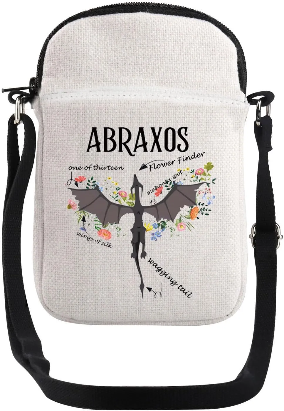 JYTAPP Abraxos Flower Crossbody Bag Abraxos Fandom Gift Fantasy Book Lover Crossbody Purse Bag Floral Bookish Gift