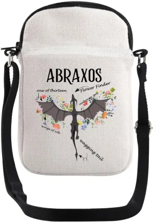 JYTAPP Abraxos Flower Crossbody Bag Abraxos Fandom Gift Fantasy Book Lover Crossbody Purse Bag Floral Bookish Gift
