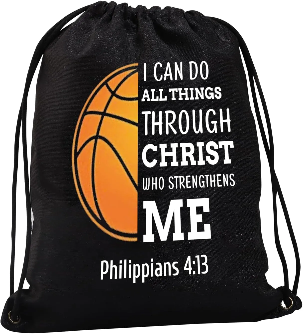 JYTAPP Basketball Drawstring Bag Christian Faith Basketball Bag Basketball Sport Drawstring Backpack Basketball Player Gifts