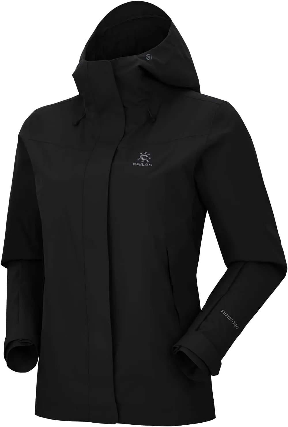 KAILAS Women's Raincoat Outdoor Hardshell Jacket Packable Lightweight Waterproof Hooded Jacket Hiking Travel