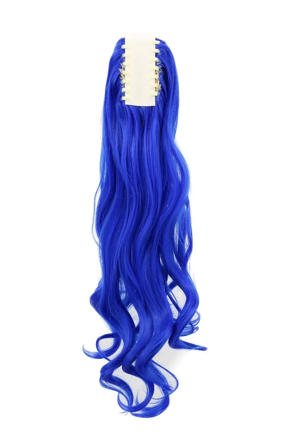 karlery Curly Clip In Thick Claw Drawstring Ponytail Multi-colored Hair Pony Tail Hair Extension (Blue)
