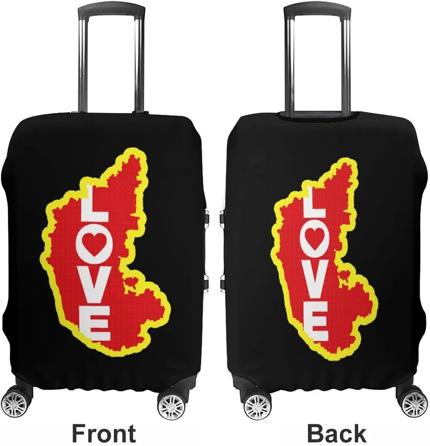 Karnataka Map Love Fashion Luggage Cover Protector Washable Elastic Suitcase Cover Anti-Scratch