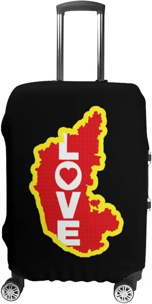Karnataka Map Love Fashion Luggage Cover Protector Washable Elastic Suitcase Cover Anti-Scratch