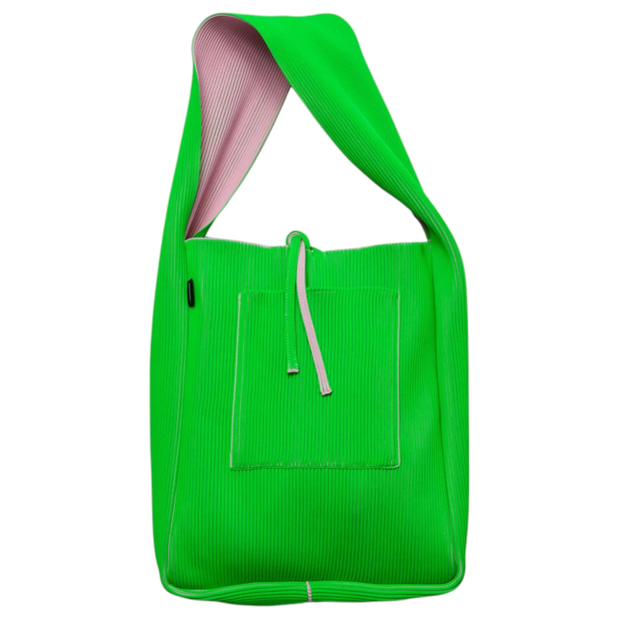 KASANE REVERSIBLE TASUKI TOTE LARGE / LIGHT PINK x NEON GREEN