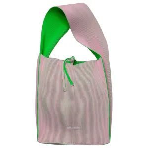 KASANE REVERSIBLE TASUKI TOTE LARGE / LIGHT PINK x NEON GREEN